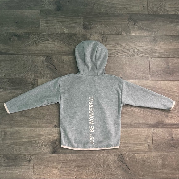 ZARA Just Be Wonderful Gray Full Zip Size 8 Girls Hoodie - Picture 3 of 9